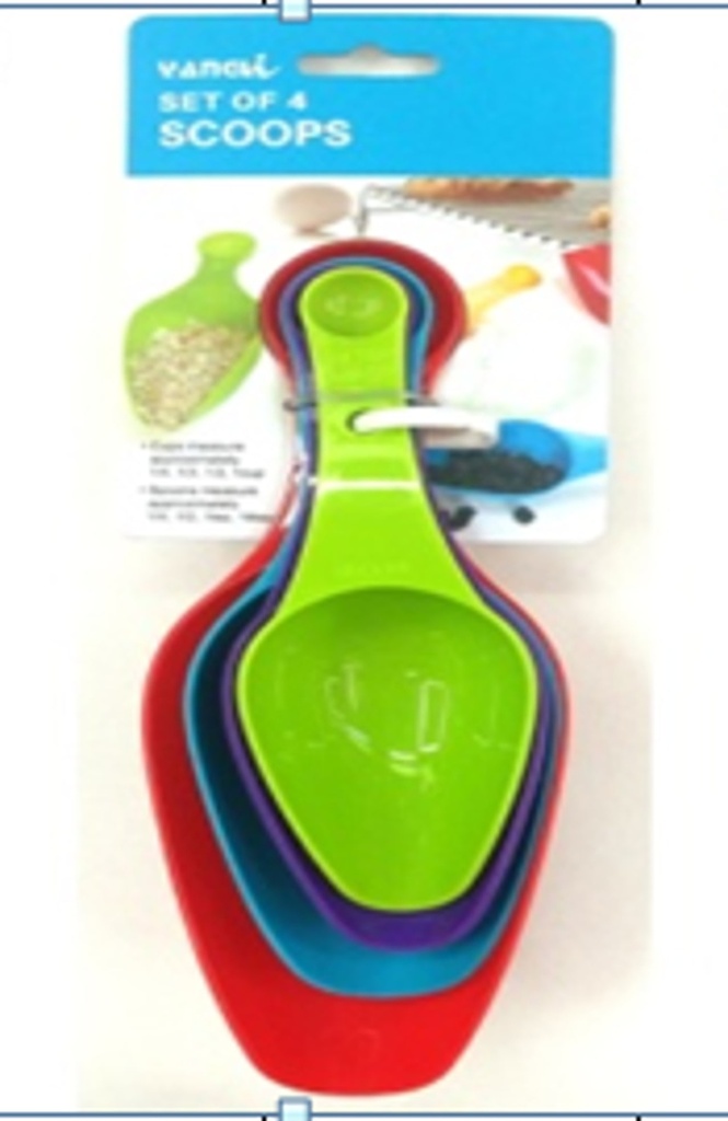 MULTICOLORED 4PC PLASTIC MEASURING SPOONS