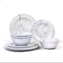 Melamine Combo Marble and grey and white 6pc