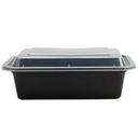 Microwaveable container with lid black 8x6 (12ct)