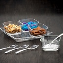 Acrylic Tray w/4 Bowls & Spoons, 9 pc set