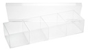 Acrylic 4 compartment rectangle with lid (Each)