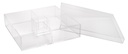 Acrylic square 5 comp clear w/lid (Each)