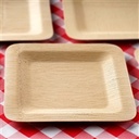 9" Natural Tone Bamboo Plate-Sleek Square