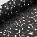 19" x 10 yards Black/Silver Non-woven Craft Fabric-Polka Dot Design