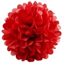 12" Red Paper Decoration-Fluffy Pom Pom Flower Balls