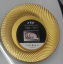 9" GOLD PLASTIC PLATE W/SWIRL DESIGN 6CT