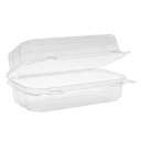 9" LOAF Clear 1pt Plastic Hinged Lid - Pactive