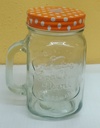 Gingham Top  Mason Jar w/Straw MS04 Orange