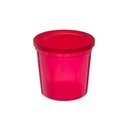 PLASTIC CONTAINER W/LID ROUND DELI RED 48oz (5ct)