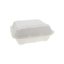 9" 1PT PAPER CLAMSHELL WHITE 75CT BAGASSE