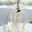 14" Gold Crystal Metallic Royal Crown Cake Topper | Fillable Cake Crown Centerpiece