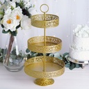 23" Gold Metal Reversible Tiered Cupcake Stand | 3 Tier Dessert Stand Cupcake Holder | Display Stand