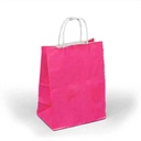 HOT PINK TWISTED SHOPPERS HANDLE BAG 10"x5"x13" 25CT