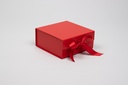 RED COLLAPSIBLE GIFT BOX W/RBN 6 1/2"x4 1/2"x3"