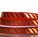 3/8" RED/GOLD STRIPE RIBBON 25YDS