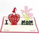 3D Pop Up Red I Love Mom Mother's Day Greeting Card