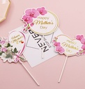 Happy Mother's Day Cake Topper Round Heart Flower Shape