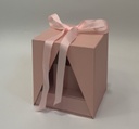 PINK SQUARE FLOWER/CAKE/GIFT BOX W/TRIANGLE WINDOW (W3034)