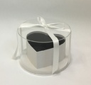 WHITE/CLEAR TOP HEART FLOWER/CAKE/GIFT BOX (W5878)
