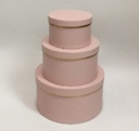 PINK/GOLD ROUND FLOWER/CAKE/GIFT BOXES 3PCS (W3056)
