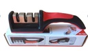 RED/BLACK 3 END RUBBER COATED KNIFE SHARPENER