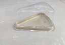 WEDGE CLEAR CAKE CONTAINER W/GOLD BOTTOM (A03) 50ct