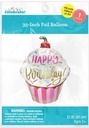35-INCH HAPPY BIRTHDAY CUPCAKE FOIL BALLOON