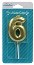Celebrate Gold Number 6  Birthday Candle