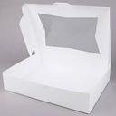 19" x 10" x 4" White Cake Box W/Window (CWW-09)