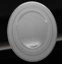 7" WHITE PLASTIC PLATE W/SILVER TRIM 6CT