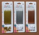 6PC ASSORTED LONG CANDLES GOLD