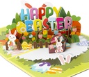 3D Pop Up Happy Easter Yellow Greeting Card