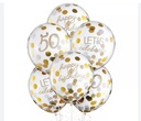 GOLD LATEX HAPPY 50TH BIRTHDAY CONFETTI BALLOONS 6PC