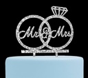 Cake Topper 6" Mr & Mrs Silver