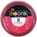9" Assorted Neon  Plate -  (8 ct)