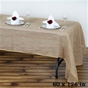 60" x 126" Natural Tone Rustic Burlap Table Cover-
