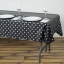 54" x 108" Black/White Vinyl Table Cover-