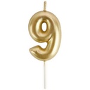 Celebrate Gold Number 9 Birthday Candle