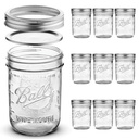 Round Mason Jar MS02 w/Silver Metal Top 500ml 24CT