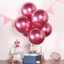 25 Pack | 12" Chrome Pink Metallic Latex Helium Balloons