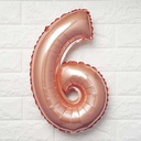 16" Rose Gold Mylar Foil Number Balloons - 6