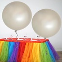 2 Pack | 32" Large Round Balloons Latex Helium Balloons | Pastel Silver