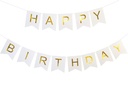 WHITE & GOLD HAPPY BIRTHDAY BANNER