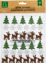 CHRISTMAS GLITTER STICKERS 33PC (SNOWFLAKE,TREE, RAINDEER)