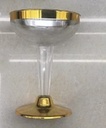 8X11X6.5CM CLEAR JUICE CUP W/GOLD RIM, 6CT