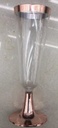 5.5X16X6CM CLEAR CHANPAGNE CUP W/ROSE GOLD RIM, 6CT