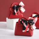 RED LEATHER GIFT BAG W/SCARF 12 X 5.5 X 13CM